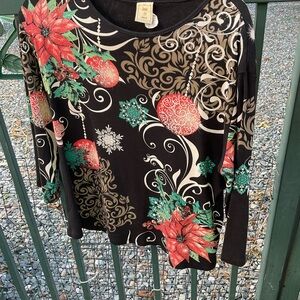 12-25–JESS & JANE LADIES X-LARGE COLORFUL CHRISTMAS TOP